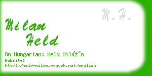 milan held business card